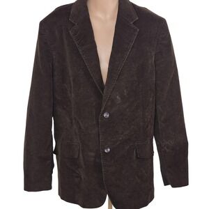 Claiborne Blazer Mens 46R Brown Microsuede 2 Button Notch Lapel Lined Sport Coat